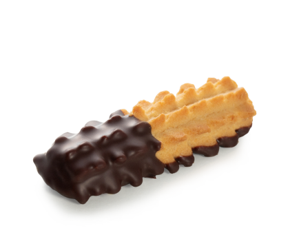 Spritz chocolaté - Biscuit sablé enrobé de chocolat lait