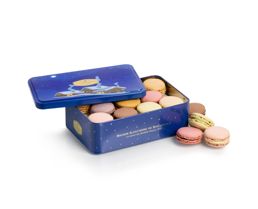 Macarons fins - Boîte de Noël 20 pièces