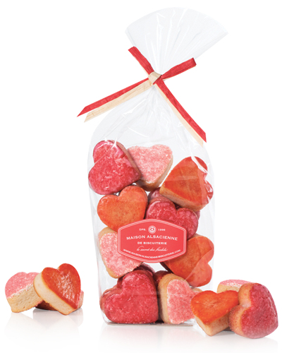Floralies : 3 biscuits moelleux en forme de coeur aux fragrances de rose, d'hibiscus et de coquelicot